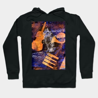 Musical Memories 4 Faux Chine Colle Print Digitized Hoodie